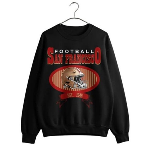 San Francisco 49ers Football Sweatshirt - Retro Game Day Crewneck Pullover - Picture 1 of 6